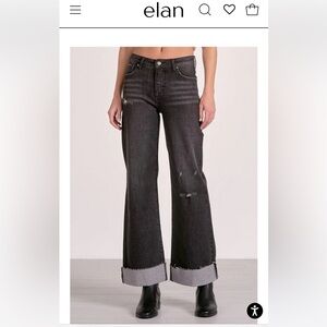 Elan Grey/Black Jett cuff Jeans - NWT- Medium (8/10)